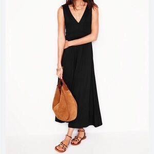Boden Black Jersey Maxi Dress size 10